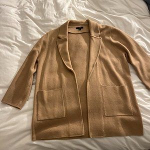 Camel J Crew Sophie Open-Front Sweater-Blazer Coat, Size L